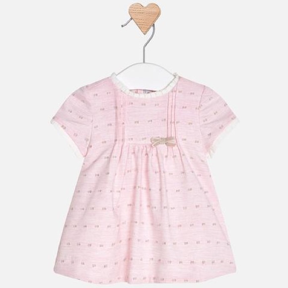 NWT Mayoral Pink Swiss Dot Dress